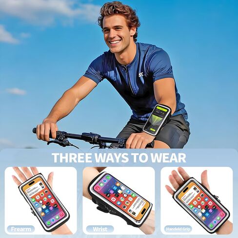 Phone Holder for Running, Wristband Frearm Band for iPhone Pro Max Plus SE (16/15/14/13/12/11/X/XR) Galaxy S24/S23/S22/S21, Waterproof Running Accessories with Adjustable Strap & Card Slot in Saudi Arabia