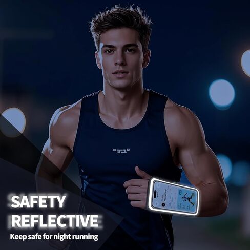 Phone Holder for Running, Wristband Frearm Band for iPhone Pro Max Plus SE (16/15/14/13/12/11/X/XR) Galaxy S24/S23/S22/S21, Waterproof Running Accessories with Adjustable Strap & Card Slot in Saudi Arabia
