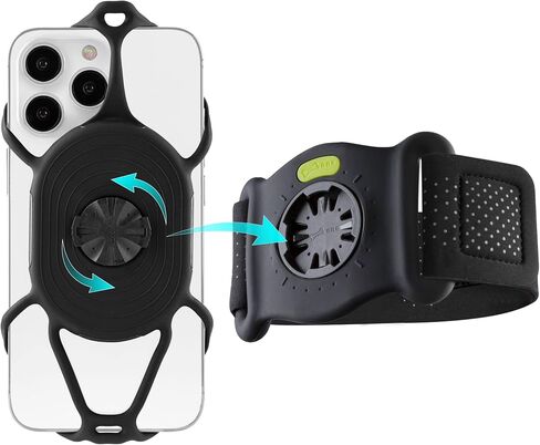 Bone Run Tie Connect Kit 2, Quick Release Running Phone Armband | Detachable & 360° Rotatable, Skin-Friendly Silicone Armband, Sport Arm Strap for Workout, Universal Fits for 4.7"-7.2" Phones in Kuwait