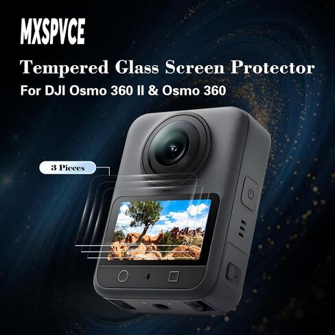 3-Pack 9H Screen Protector for DJI Osmo 360 II, Osmo 360 & Xtra 360 | 99% HD clarity; anti-fingerprint, scratch-resistant; bubble-free install; 3-pack for DJI Osmo 360 II accessories in Saudi Arabia