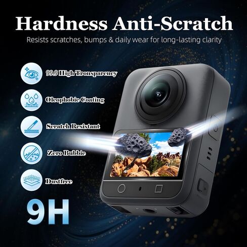 3-Pack 9H Screen Protector for DJI Osmo 360 II, Osmo 360 & Xtra 360 | 99% HD clarity; anti-fingerprint, scratch-resistant; bubble-free install; 3-pack for DJI Osmo 360 II accessories in Saudi Arabia