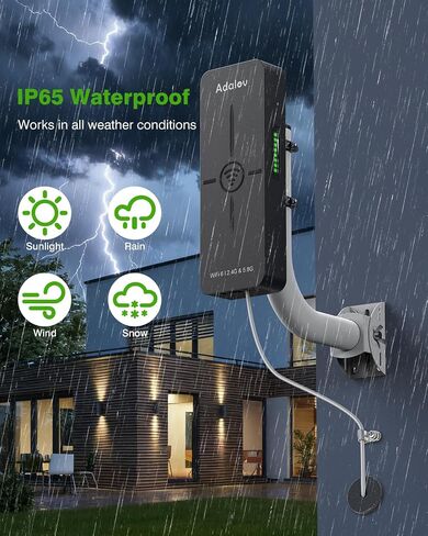 AdaLov CPE882 WiFi 6 Dual-Band Gigabit Outdoor Wireless Bridge, Up to 5 km | Dual-band WiFi 6, dual Gigabit ports, PoE and IP65 protection for barns, farms, garages and cameras; compatible with Starlink in Saudi Arabia