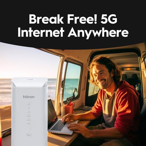Hitron D60 5G Cellular Router with Sim Card Slot | AX3000 WiFi 6 Router with Mesh WiFi | Certified with T-Mobile, AT&T, US Cellular | Nano SIM, eSIM for Dual Failover Capability |Model # D60 5G in Saudi Arabia