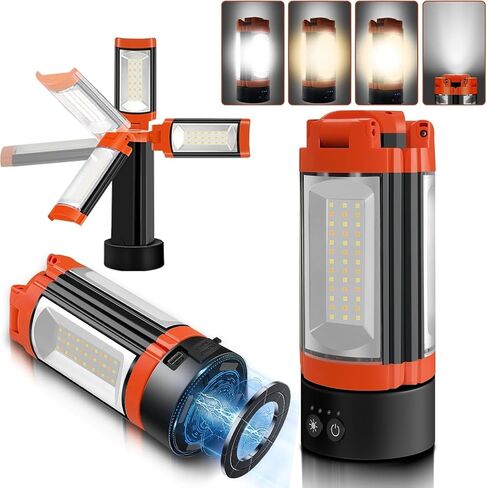 Rechargeable Camping Light with Stand, Magnetic 3 Colors Camping Lantern Work Light in Kuwait
