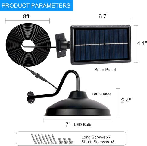 Solar Barn Light Outdoor Indoor - Motion Sensor Security Light, Cool White 6000K, IP65 Waterproof, Dusk to Dawn Auto On/Off, for Yard, Garage, Patio, Gazebo, Camping, Porch, Shed Lighting in Saudi Arabia