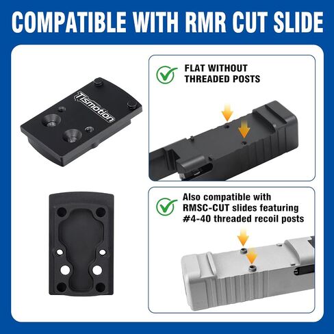 لوحة محول Red Dot Mount RMSc إلى RMR 7075 ألومنيوم | متوافق مع RMSc Slide Cut، Holosun 407C 507C 508T، Trijicon RMR SRO، Osight X C XR in Kuwait