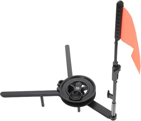 Lightweight Tip-up Fishing Flag for Ice Fishing, Foldable Black Abs | Triangle Stand Design, Easy to Install, Stable Support, Portable Use for Families and Friends Who Fish in Saudi Arabia