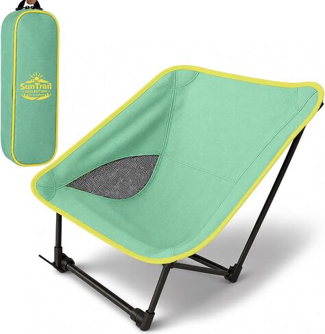 Portable Camping Chair for Young Adults and Teens, Holds 220 LB, Lightweight & Compact Foldable Camp Chair for Backpacking Travel, Outdoor Folding Chair for Beach, Sports, Fishing, Lawn & Concert in Saudi Arabia