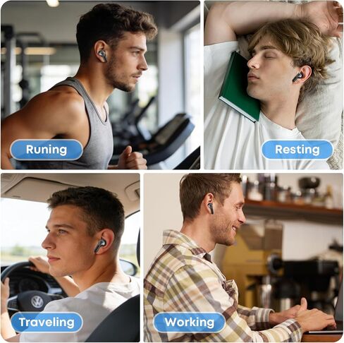 Wireless Earbuds Bluetooth 5.4 Headphones, Noise Cancelling Mic Ear Buds with 50H Playback, LED Digital Display, IPX7 Waterproof Earphones for Office/Running/Workout in Saudi Arabia