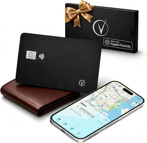 Vantamo Ultra-Thin Wallet Tracker Card, Apple MFi Certified, IP68 Waterproof Bluetooth Smart Card Wallet Tracker & Passport, Works with Apple Find My, Wireless Charging, iOS Only in Saudi Arabia