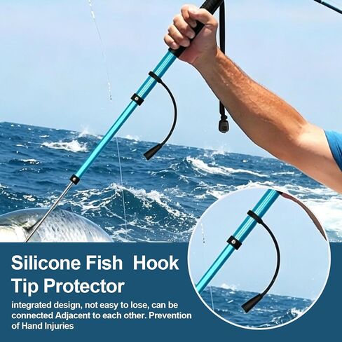 Silicone Gaff Hook Guards,Spear Safety Cap Fish Gaff Tackle Protect 2 Pack | Reusable Hook Point Safety Guards for Fishing Gaff,Protector Covers for Ice Fishing Gaff & Boat Mount Gaff Holder Accessories in Saudi Arabia