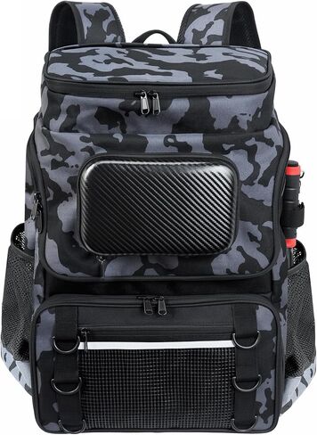 Fishing Backpack with Rod Holder and Tackle Boxes, Cooler, Large 50L Fishing Gear Bag with 139 Fishing Lures Kit, Fish Tool Set, Fish Gifts for Men Woman-Camo Backpack in Saudi Arabia