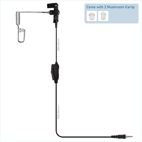 Air Tube Earpiece Surveillance Kit Earphone Headset PTT Mic for Motorola EVX-S24 Yaese VX-6R FT-270R Standard Horizon HX320 HX210 HX40 HX890 Two Way Radio in Kuwait