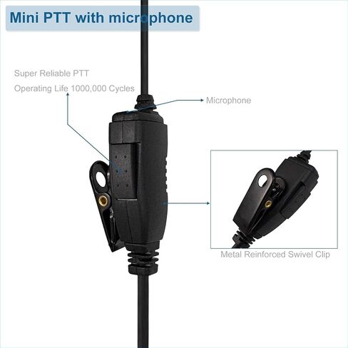 Air Tube Earpiece Surveillance Kit Earphone Headset PTT Mic for Motorola EVX-S24 Yaese VX-6R FT-270R Standard Horizon HX320 HX210 HX40 HX890 Two Way Radio in Kuwait