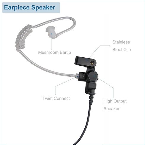 Air Tube Earpiece Surveillance Kit Earphone Headset PTT Mic for Motorola EVX-S24 Yaese VX-6R FT-270R Standard Horizon HX320 HX210 HX40 HX890 Two Way Radio in Kuwait