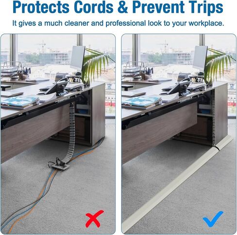 Eapele Floor Cord Cover 10ft Cord Covers for Wires on Floor, Heavy Duty Extension Cord Cover, Rubber Floor Cable Cover, Prevent Trip Hazard for Sidewalk Home Office Outdoor or Indoor Settings in Saudi Arabia
