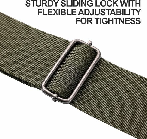 Aisin Gioro Rifles Slings, 2" Wide Weave Cotton Gun Slings with Double Layer Crazy Horse Leather Ends and for Rifles and Shotguns, Equip Gun Sling Swivels(Army green-01) in Saudi Arabia