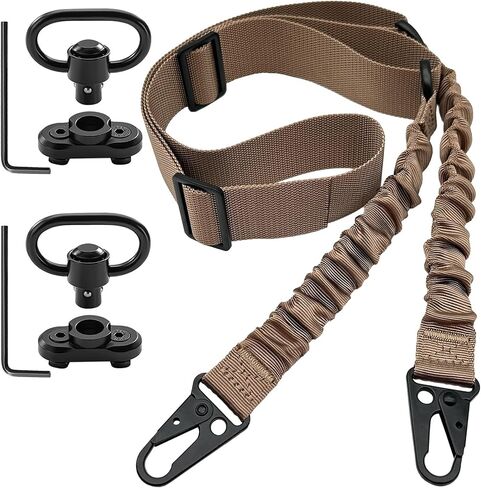 DDOUT 2 Point QD Rifle Sling with QD Swivels Mounts, Traditional Two-Point All Metal Hardware Elastic Sling, Adjustable Extra Long Webbing Gun Sling in Saudi Arabia