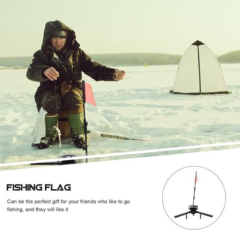 MAGICLULU Black Foldable Triangle Ice Fishing Tip-up Flag Abs Stand | Portable Storage Design, Lightweight and Easy Removal for Anglers in Saudi Arabia