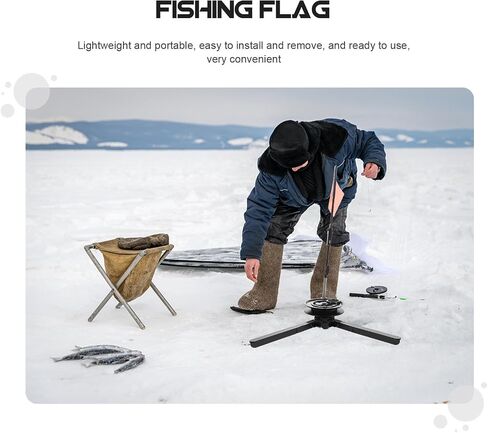 MAGICLULU Black Foldable Triangle Ice Fishing Tip-up Flag Abs Stand | Portable Storage Design, Lightweight and Easy Removal for Anglers in Saudi Arabia