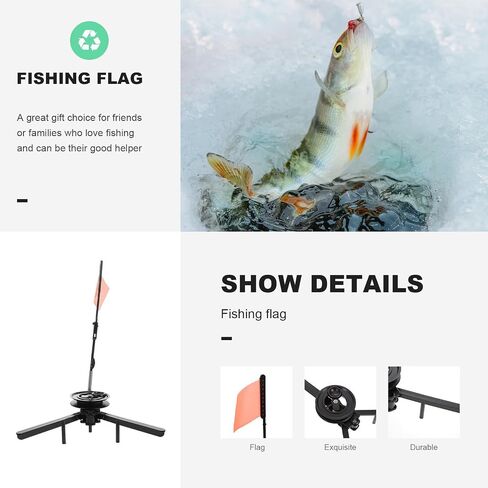 MAGICLULU Black Foldable Triangle Ice Fishing Tip-up Flag Abs Stand | Portable Storage Design, Lightweight and Easy Removal for Anglers in Saudi Arabia