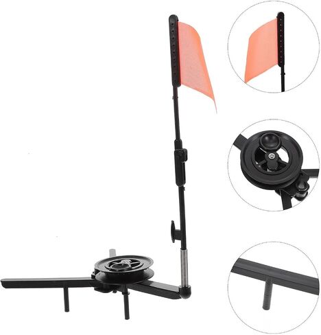 MAGICLULU Black Foldable Triangle Ice Fishing Tip-up Flag Abs Stand | Portable Storage Design, Lightweight and Easy Removal for Anglers in Saudi Arabia