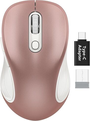 Trueque Wireless Mouse for Laptop, Ergonomic 6-Button Mouse, Space Gray | 2.4GHz USB receiver, back/forward buttons, 3 adjustable DPI levels, silent clicks, USB-C adapter, Windows/Mac/Chrome OS/Linux in Saudi Arabia