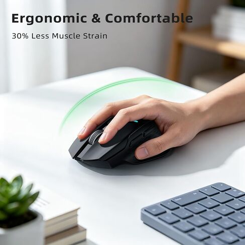 Uineer Wireless Mouse, Tri-Mode Bluetooth Mouse, USB-A Wired and 2.4G, | Switch among Bluetooth 5.0, 2.4G wireless and USB-A wired modes; 6 Adjustable DPI up to 12800 DPI,for Gaming and Office in Saudi Arabia