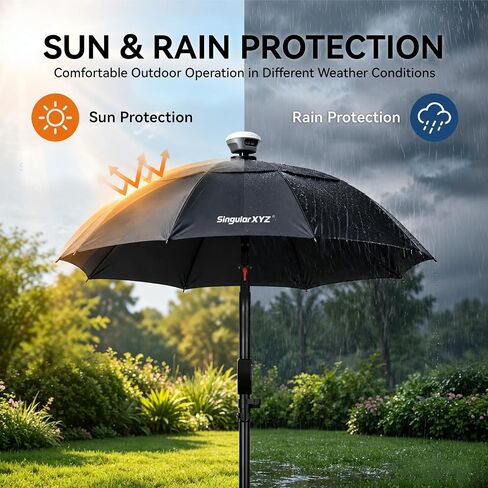 RTK Surveying Umbrella, GNSS Receiver Sunshade & Rain Protection for Outdoor Surveying, 5/8"-11 Standard Mount Compatible with RTK Receivers and Survey Poles, PP Material, 0.50kg Lightweight Design in Saudi Arabia