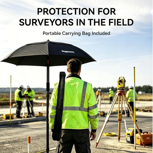 RTK Surveying Umbrella, GNSS Receiver Sunshade & Rain Protection for Outdoor Surveying, 5/8"-11 Standard Mount Compatible with RTK Receivers and Survey Poles, PP Material, 0.50kg Lightweight Design in Saudi Arabia