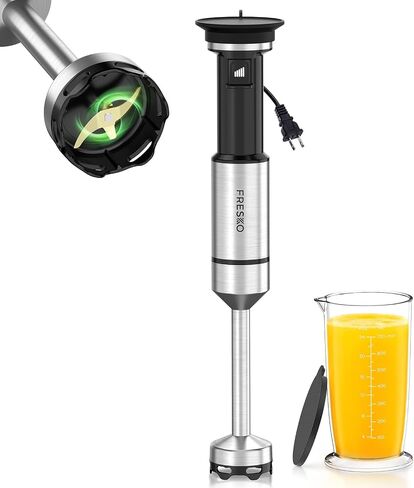 FRESKO Immersion Blender Handheld, Hand Blender with Variable Speed Trigger | Anti-Scratch Stainless Steel Shaft, Stick Mixer for Soups, Shakes, Baby Food & Puree in Saudi Arabia