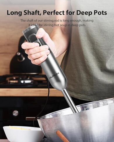 1000W Powerful Immersion Blender Handheld, 2026 New Update Hand Blender with 25-Speed and Heavy-Duty Copper Motor (Silver) in Saudi Arabia