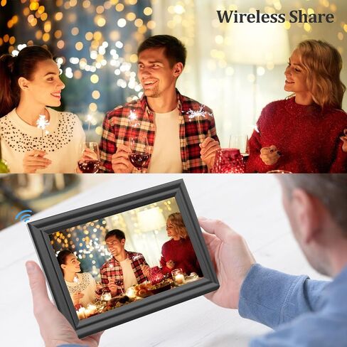 Digital Picture Frame WiFi 10.1 Inch Digital Photo Frame, Electronic Picture Frame, 16GB Storage, Auto-Rotate, IPS Touch Screen, Easy Setup and Share Photos and Videos via Free App from Anywhere in Saudi Arabia