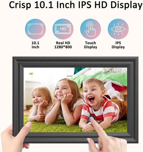 Digital Picture Frame WiFi 10.1 Inch Digital Photo Frame, Electronic Picture Frame, 16GB Storage, Auto-Rotate, IPS Touch Screen, Easy Setup and Share Photos and Videos via Free App from Anywhere in Saudi Arabia
