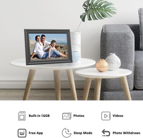 Digital Picture Frame WiFi 10.1 Inch Digital Photo Frame, Electronic Picture Frame, 16GB Storage, Auto-Rotate, IPS Touch Screen, Easy Setup and Share Photos and Videos via Free App from Anywhere in Saudi Arabia
