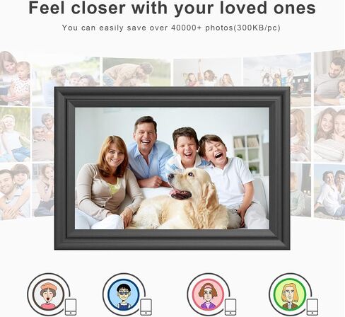 Digital Picture Frame WiFi 10.1 Inch Digital Photo Frame, Electronic Picture Frame, 16GB Storage, Auto-Rotate, IPS Touch Screen, Easy Setup and Share Photos and Videos via Free App from Anywhere in Saudi Arabia