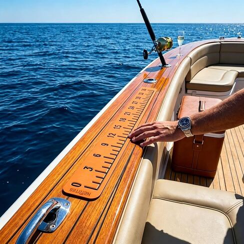 Teak Color EVA 36“ Fish Ruler Self-Adhesive Marine Boat Measuring Foah Ruler 36 Inch Fishing Ruler for Center Console, Bass Boat, Kayak, Cooler, Saltwater & Freshwater, Catch and Release Tool in Saudi Arabia
