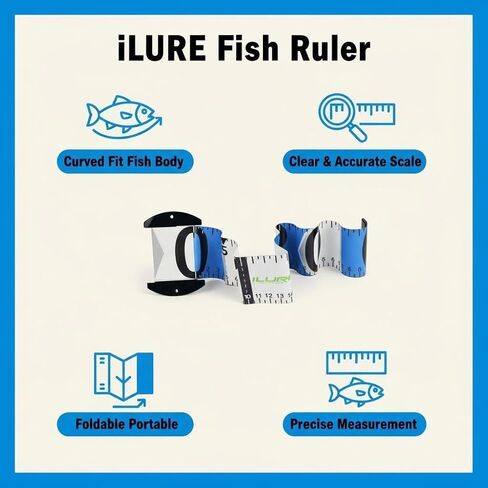 12ft Fishing Ruler Fish Measuring Tape Foldable with Bump Board Waterproof Fishing Portable Measurement Tool for Crabs and Fish in Saudi Arabia