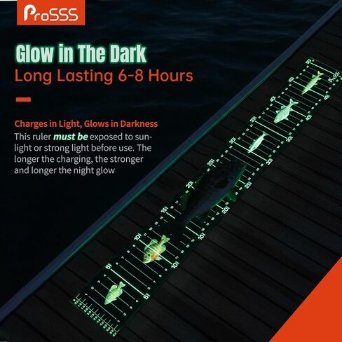 51 x 6.5 Inch Glow in The Dark Fish Ruler for Boat, Waterproof PVC Fish Measuring Sticker, Large Scale Fishing Measuring Tape for Big Fish, Self-Adhesive and Durable – 1PCS in Saudi Arabia