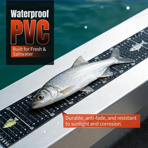 51 x 6.5 Inch Glow in The Dark Fish Ruler for Boat, Waterproof PVC Fish Measuring Sticker, Large Scale Fishing Measuring Tape for Big Fish, Self-Adhesive and Durable – 1PCS in Saudi Arabia