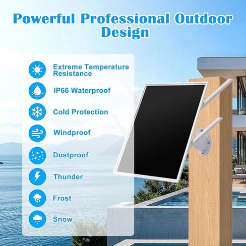 Solar WiFi Extender Signal Booster Outdoor, 4 Antennas Long Range up to 650-feet, Internet 2.4G WiFi, 15W Solar Panel, 26000mAh Battery, IP66 Waterproof, Solar WiFi Extender for Garden, Farm & Ranch in Kuwait