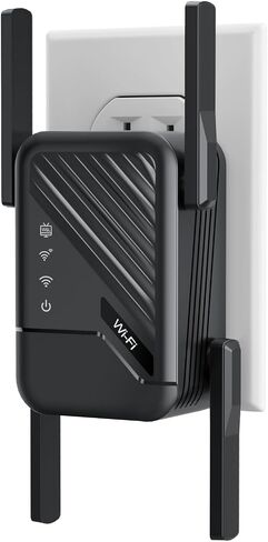2026 Wireless Router Amplifier, WiFi Extender Signal Booster, Internet Extender Home, Long Range WiFi Repeater with Ethernet Port, 1-Tap Setup, Wide Compatibility in Kuwait