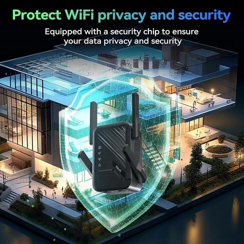 2026 Wireless Router Amplifier, WiFi Extender Signal Booster, Internet Extender Home, Long Range WiFi Repeater with Ethernet Port, 1-Tap Setup, Wide Compatibility in Kuwait