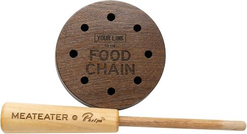 Phelps Game Calls MeatEater Slate Over Glass Turkey Pot Call | Handcrafted Walnut Body, Soft Sweet Purrs and Clucks, Sharp Double Note Yelps, The Do It All Friction Call in Kuwait