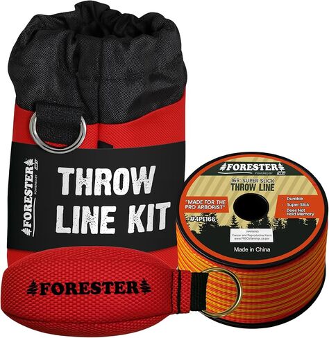FORESTER Arborist Throw Line Kit W/Bag | 15oz Throw Weight & 166ft Rope | Ultra Slick 100% Polyester Rope | Arborist Equipment for Tree Climbing in Saudi Arabia