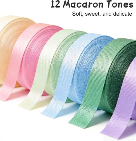 1 inch Webbing Strap Nylon Straps for Bags Handle | 12 Macaron Colors, 3.3 Yards, Strap for Backpack, Pet Collars, Climbing Outdoors Indoors Crafting DIY in Saudi Arabia