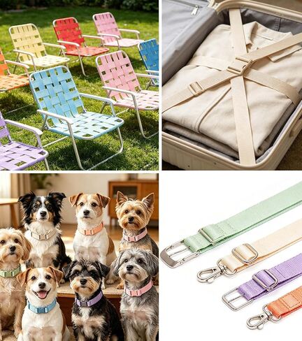 1 inch Webbing Strap Nylon Straps for Bags Handle | 12 Macaron Colors, 3.3 Yards, Strap for Backpack, Pet Collars, Climbing Outdoors Indoors Crafting DIY in Saudi Arabia