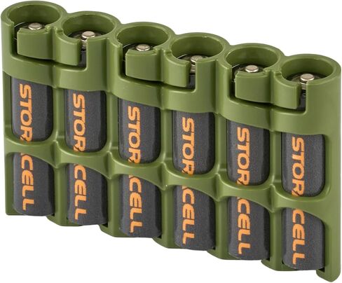 AAA Battery Storage Caddy by Storacell, Military Green, Holds 6 Batteries (Not included) in Saudi Arabia