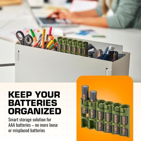AAA Battery Storage Caddy by Storacell, Military Green, Holds 6 Batteries (Not included) in Saudi Arabia