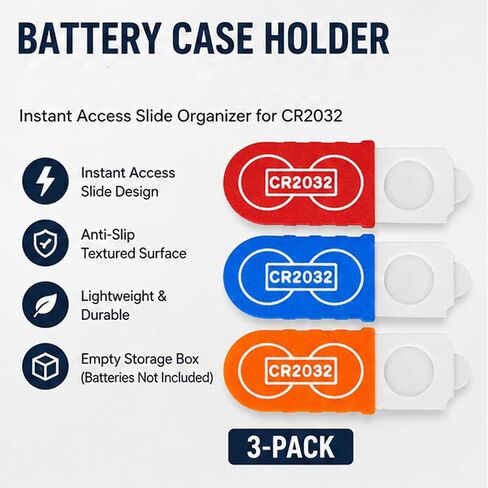 Battery Case Holder Compatible with SRAM AXS, Instant Access Slide Organizer for CR2032, Lightweight Anti-Slip Empty Storage Box, 3-Pack (Batteries Not Included) in Saudi Arabia